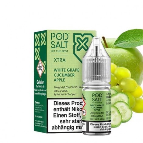 Pod Salt Xtra Nikotinsalz Liquid – White Grape Cucumber Apple