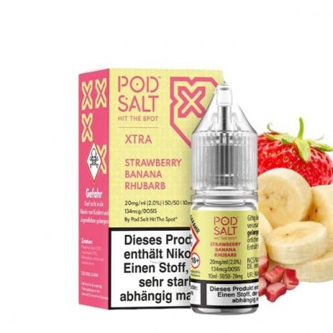 Pod Salt Xtra Nikotinsalz Liquid – Strawberry Banana Rhubarb